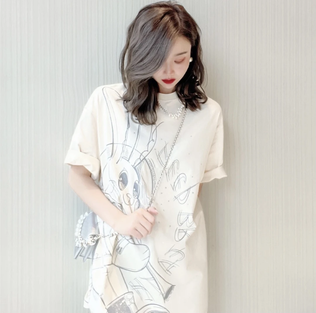 哥弟休闲显瘦设计感印花百搭宽松短袖T桖1300865