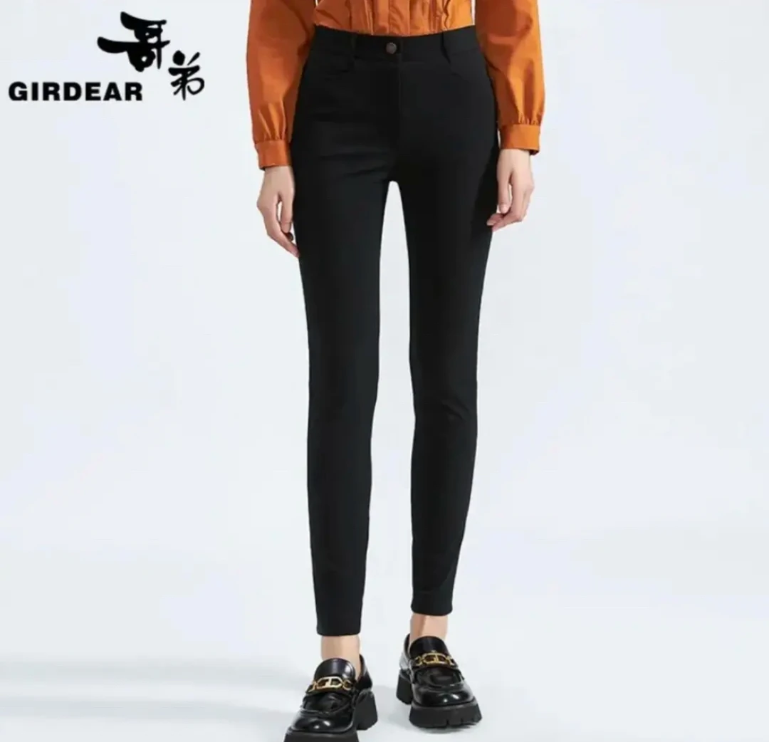 GIRDEAR/哥弟哥弟经典招牌面料四面弹 百搭显瘦小黑裤长裤1100156