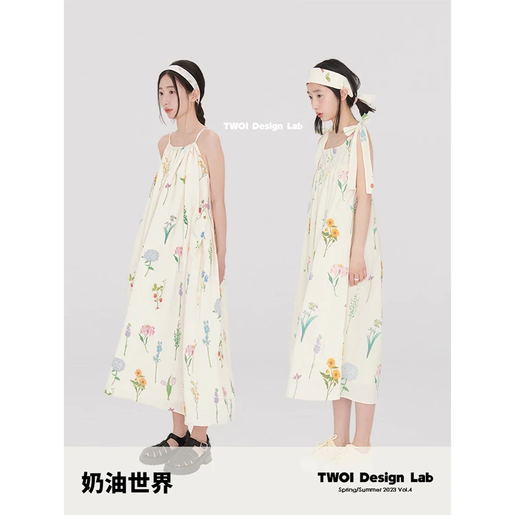 "一次氛围试探"站在奶油阳光下「多种氛围的奶油花花裙！」TWOI