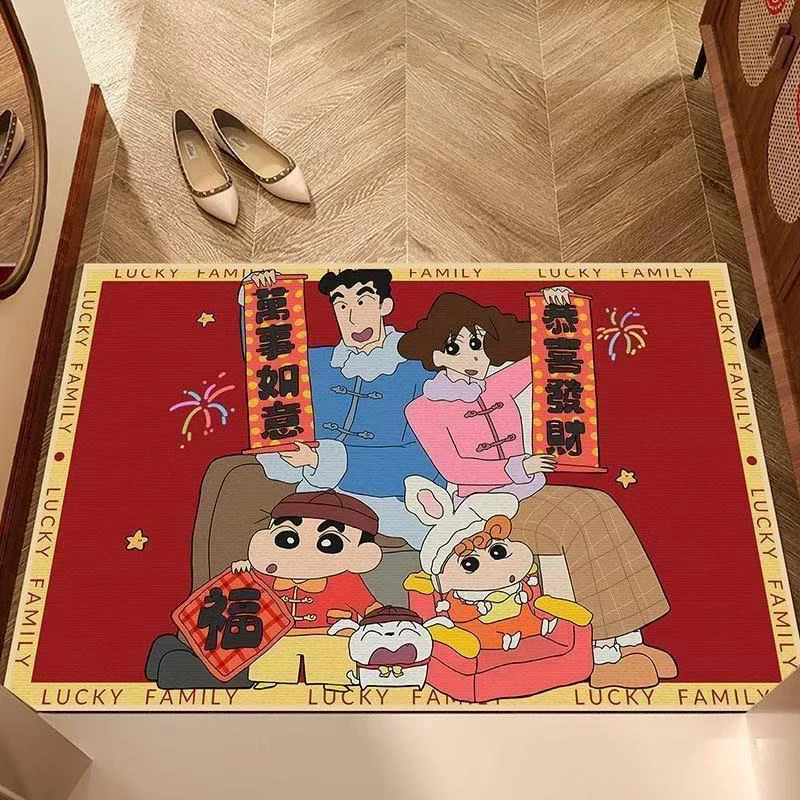 蜡笔小新地毯入户门地垫硅藻泥可裁剪卡通可爱门口进门玄关地垫