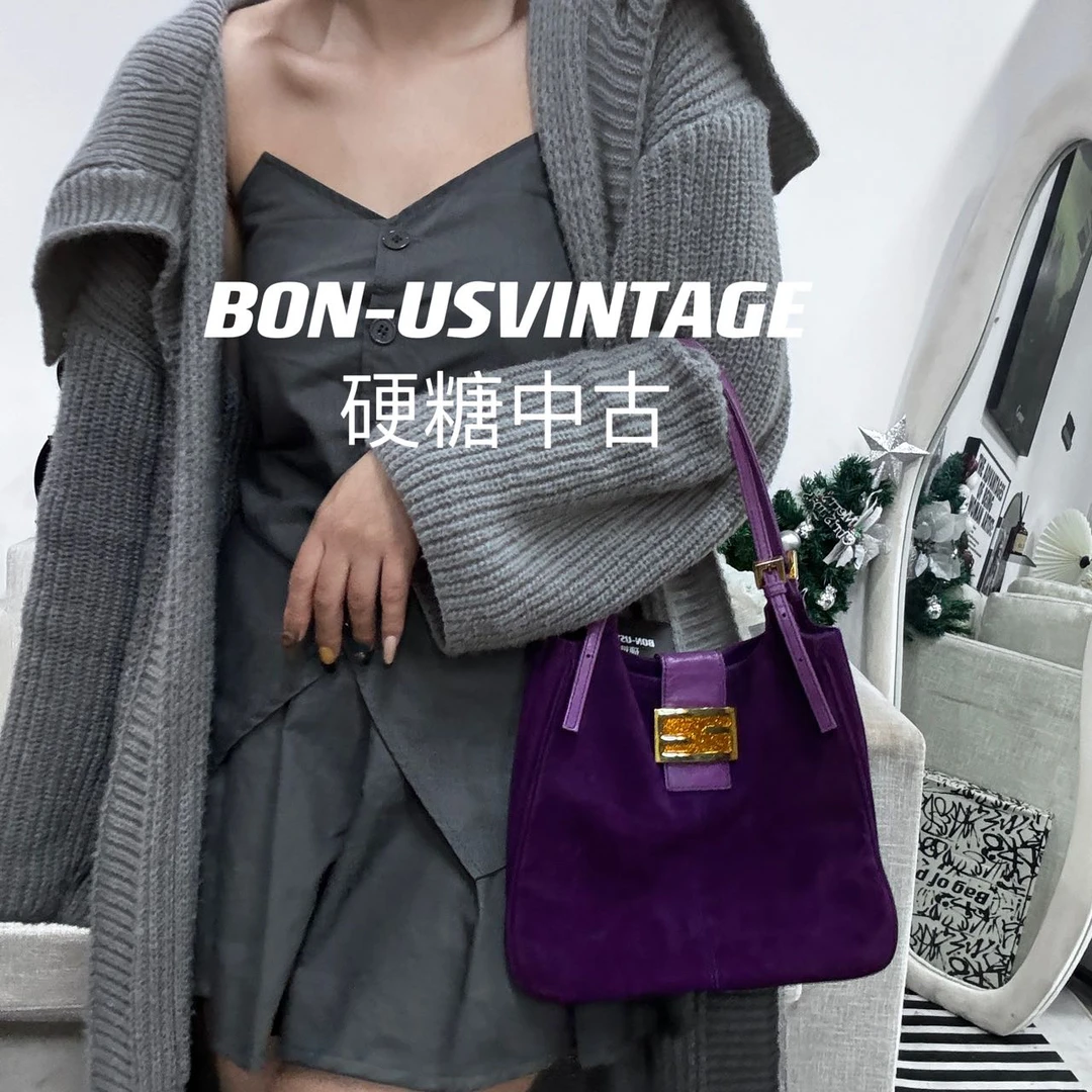 95新 FENDI/芬迪 615710/麂皮法棍