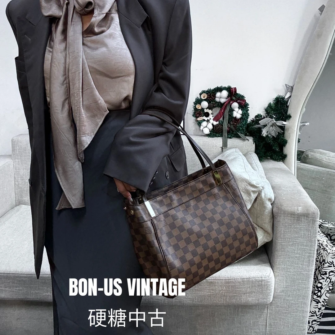 95新 LouisVuitton/路易威登 617431/棋盘格金牌托特换配皮