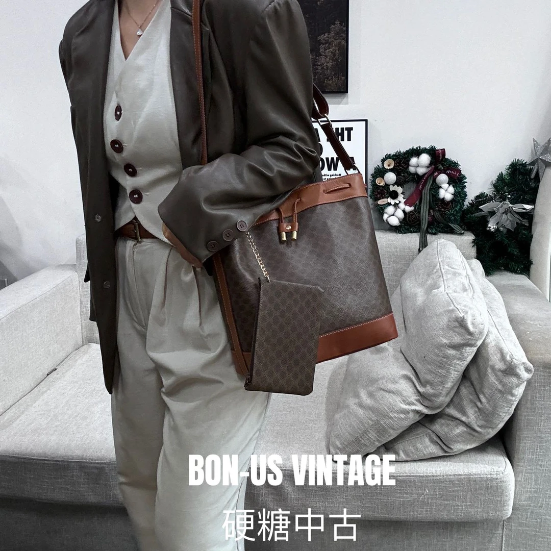 95新 Celine/思琳 /617353/子母抽绳水桶