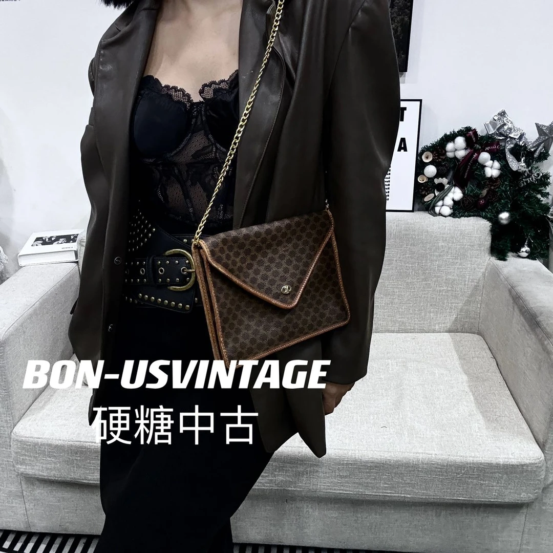 95新 Celine/思琳 /614293/思琳棕花信封包