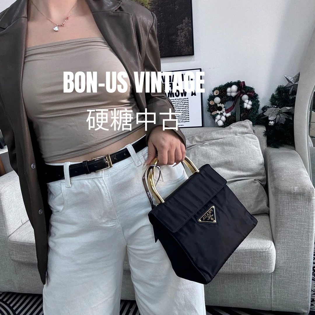 95新 Prada/普拉达 617516/金柄凯莉小号