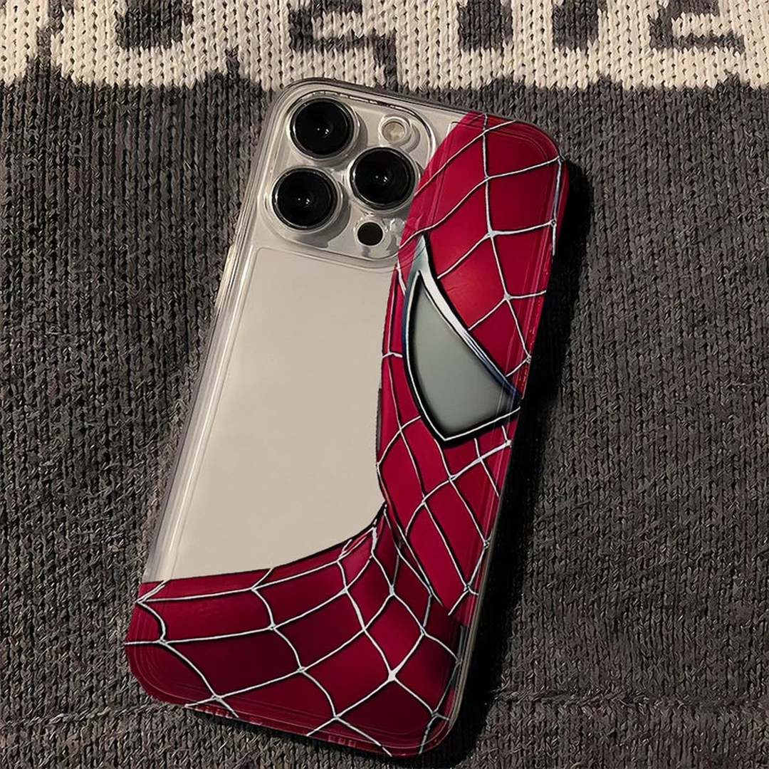 半脸蜘蛛侠苹果小米华为OPPOVIVO荣耀适用iPhone14promax手机壳15