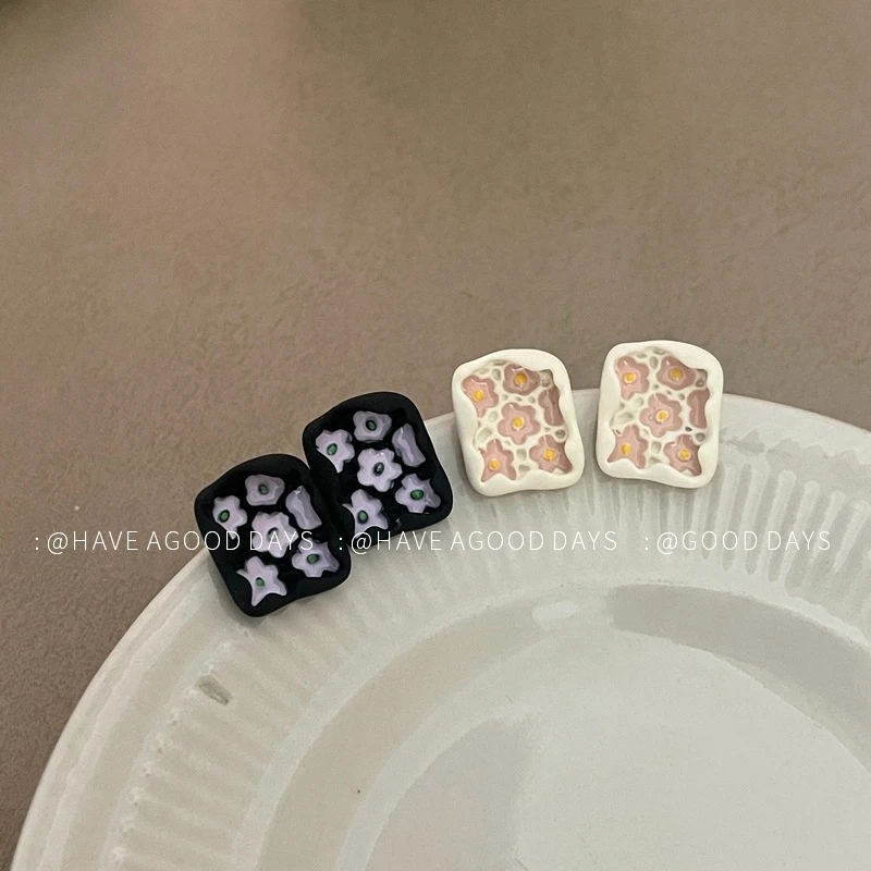 小众花朵耳环设计感甜美气质个性耳饰925银针高级感时尚潮流新款~