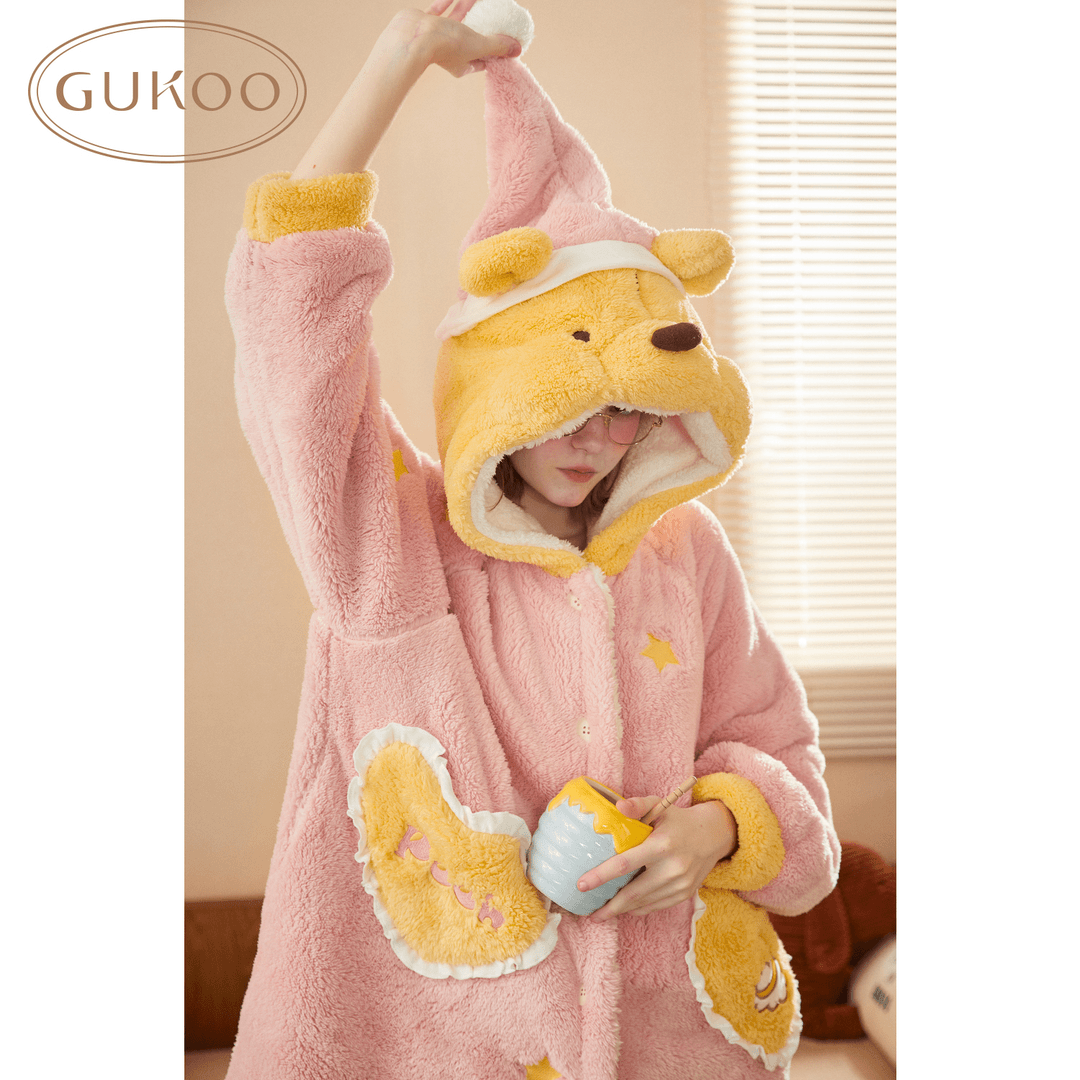 【Gukoo果壳】迪士尼小熊维尼睡衣家居服套冬季加厚 822426203249