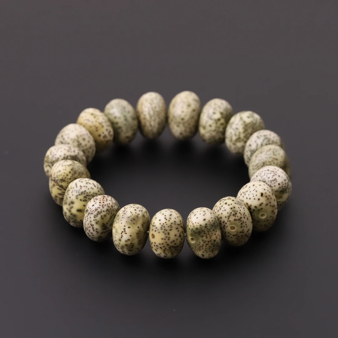 S7112【随形石玉】原生态细星石玉料星月随型单圈手串（送工具）