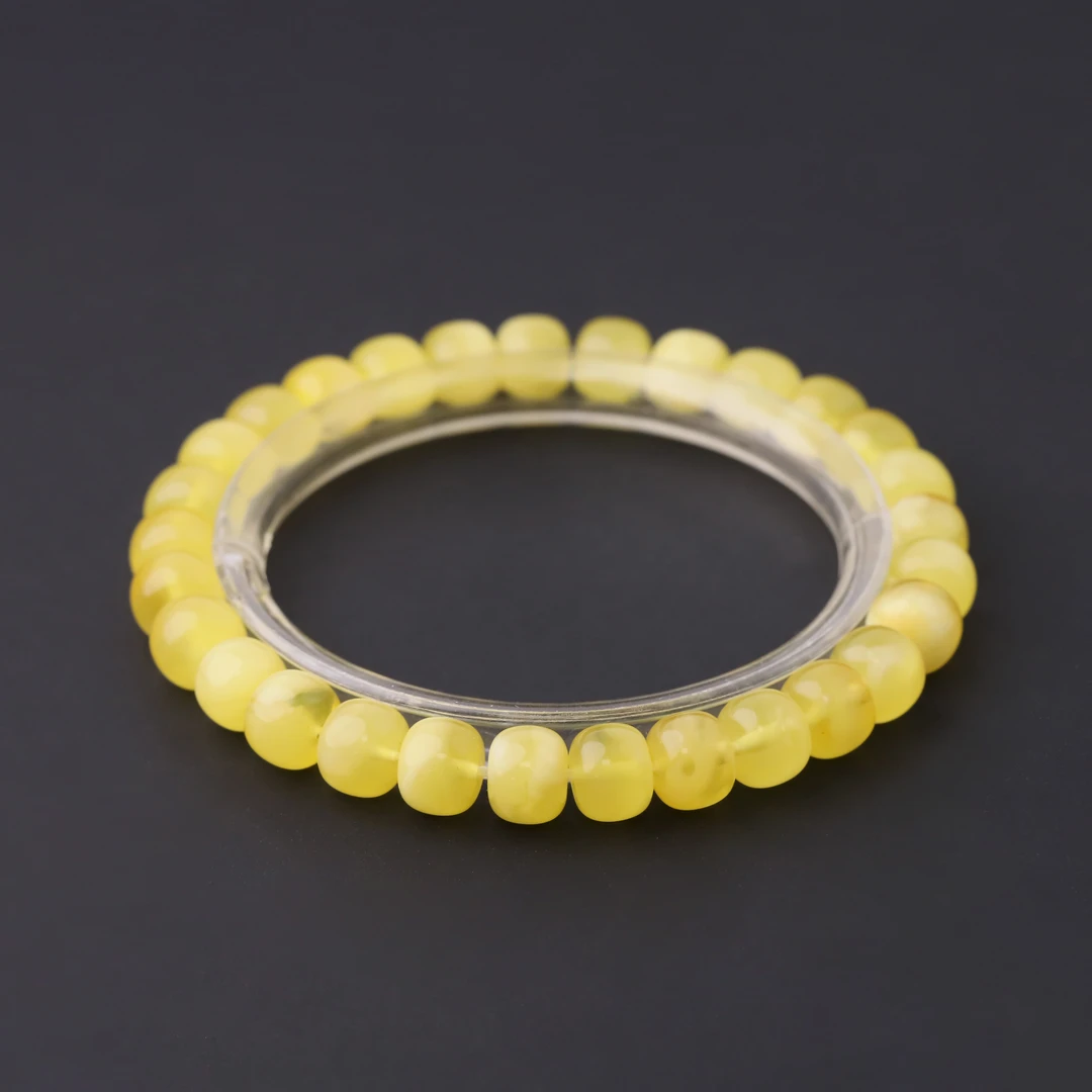 S6646-2俄料金角蜜蜡精工高抛老型单圈手串男女