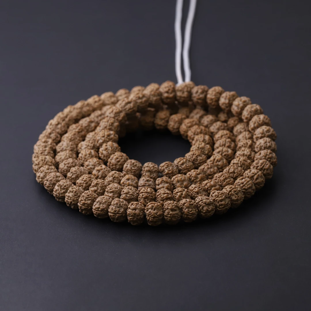 S7868-1【天价平细】矮桩平头尾细纹梅花小金刚108文玩长串送工具