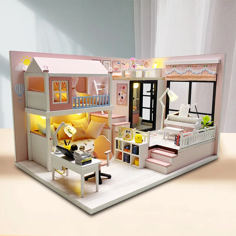 美代diy手工小屋我的房间女孩公主过家家玩具拼装3D立体建筑模型