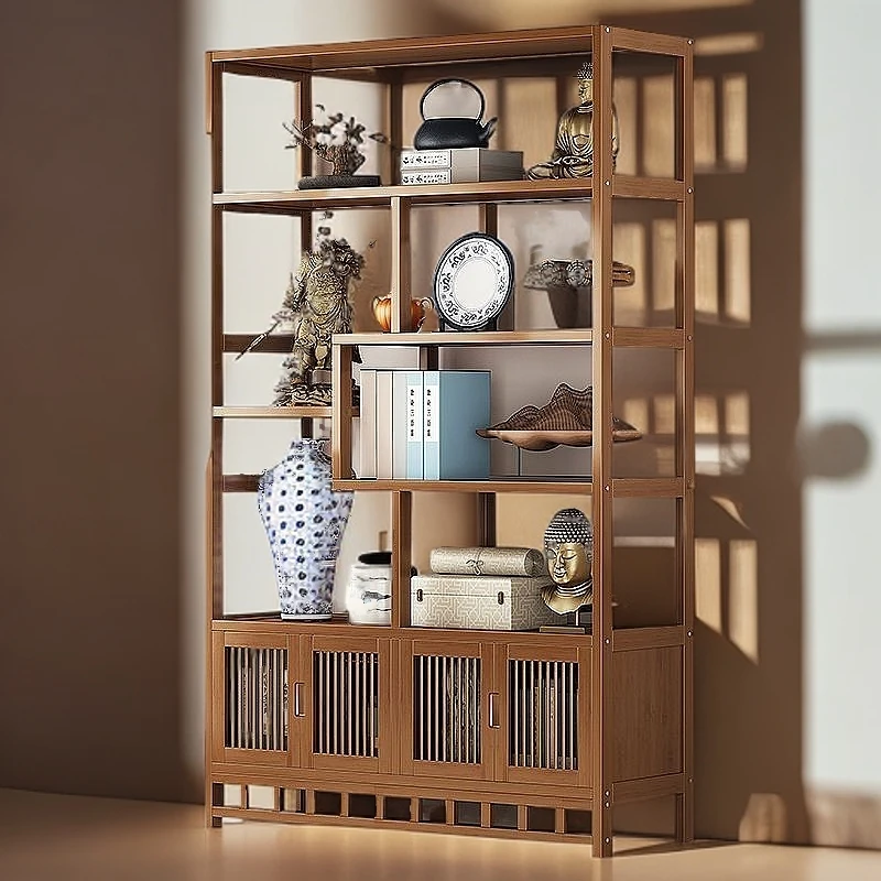 新疆包邮发顺丰实木博古架新中式多宝阁茶叶架子书架茶室客厅隔断