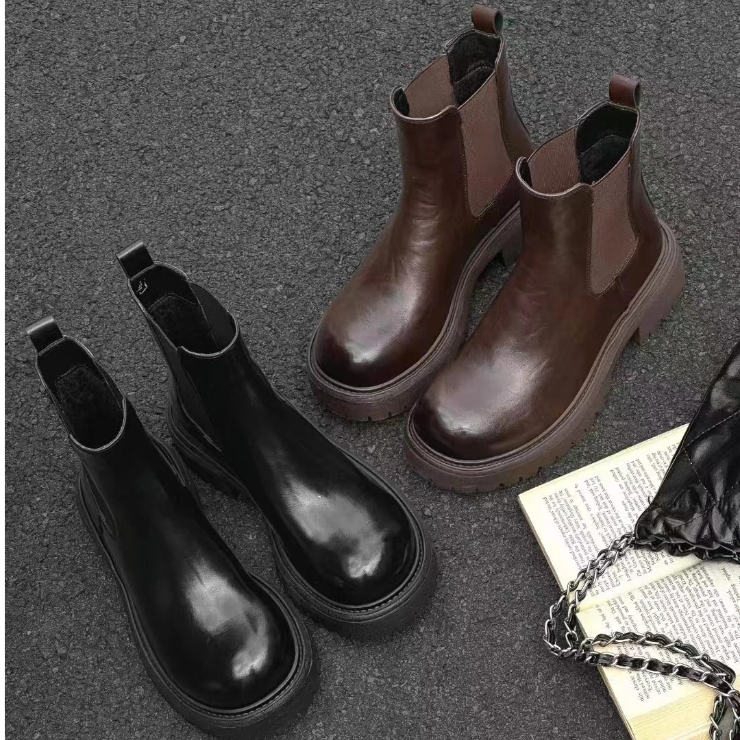 马丁靴真皮短靴英伦风女士秋冬新款英伦风切尔西靴