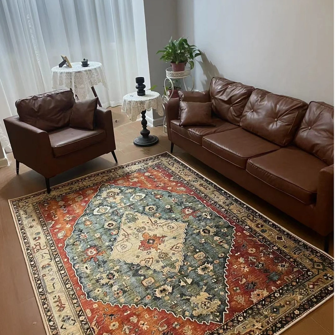 【鲁卡】出口美式冰花绒【防滑】客厅卧室复古大尺寸地毯