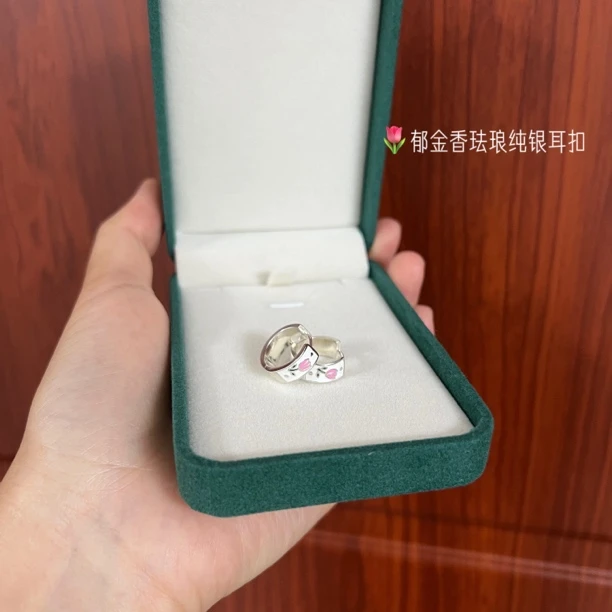 925银耳饰 郁金香温柔奶油风耳扣