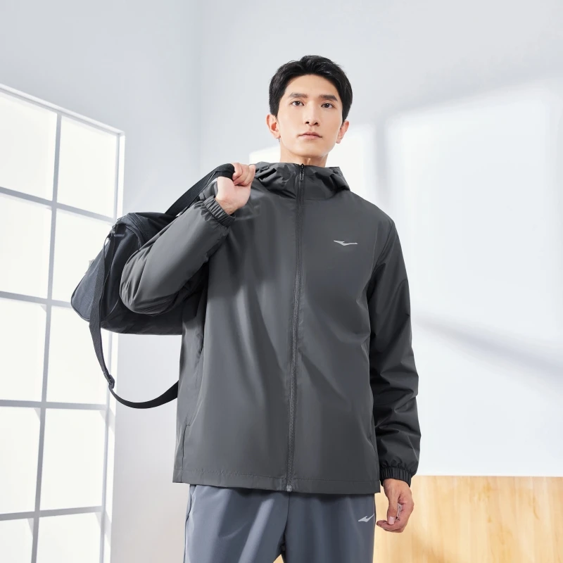 防泼水|鸿星尔克运动外套秋季防风梭织夹克户外风衣外套长袖健身