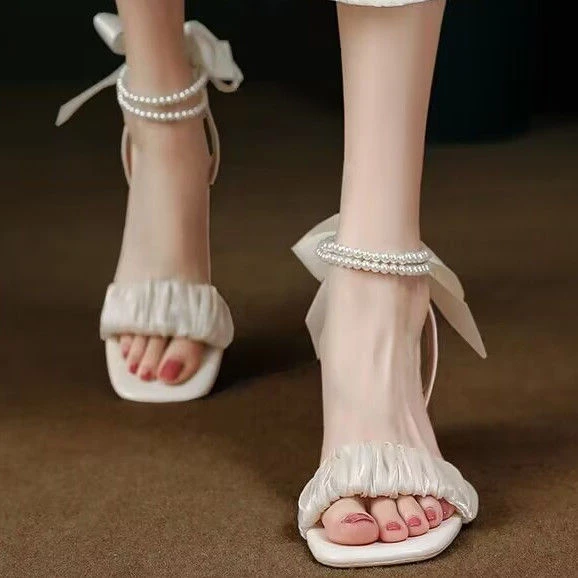 631仙女配裙简约法式新款气质网红时装粗跟高跟鞋裙子凉鞋女夏季