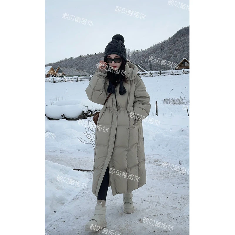 【浮浮款-只出不进】冬季长款连帽保暖加厚一件过冬羽绒服 D8876