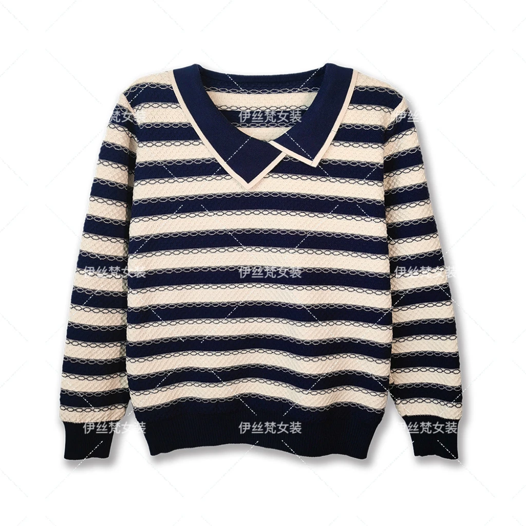 秋冬新款翻领设计感长袖针织衫女百搭修身毛衣打底衫上衣E-300