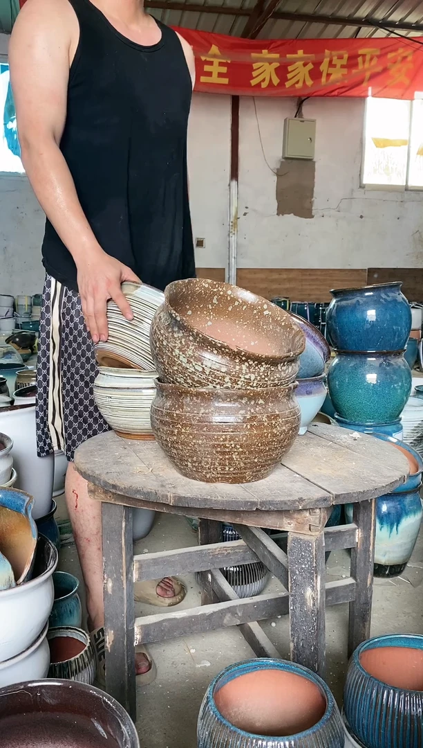 【闪购商品】陶20CM（含）-50CM（不含）23*25棕白点花盆2个（瑕疵）