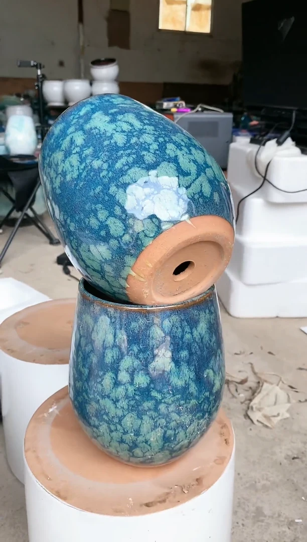 【闪购商品】陶20CM（含）-50CM（不含）高18口13小龙蛋蓝色2个