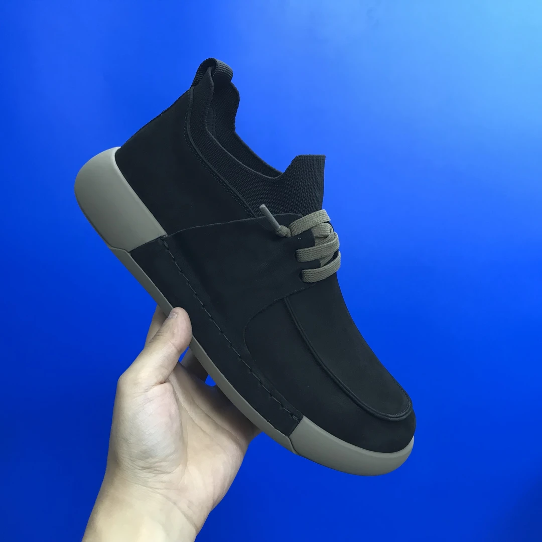 2024秋冬季新款休闲鞋男百搭舒适头层牛皮磨砂皮男鞋潮时尚男鞋