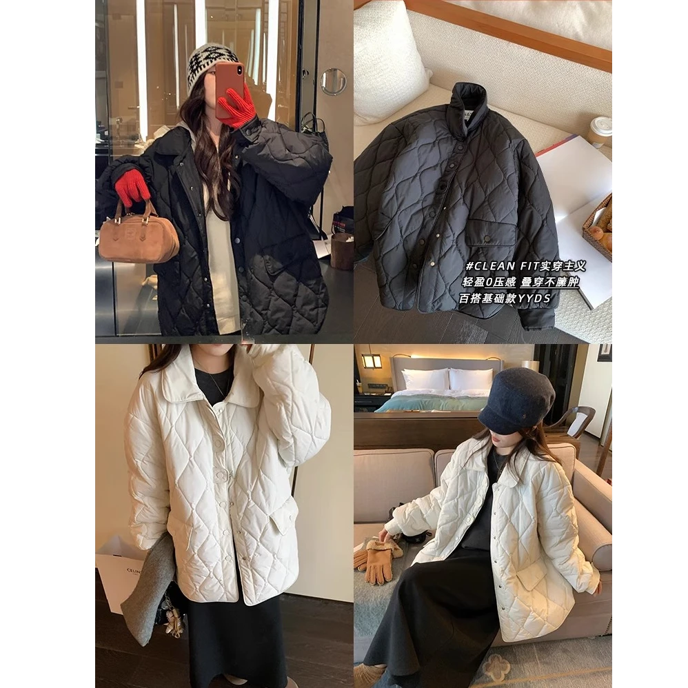 【现货秒发-NAZ高端定制】弧形绗线轻盈感显瘦保暖棉服外套