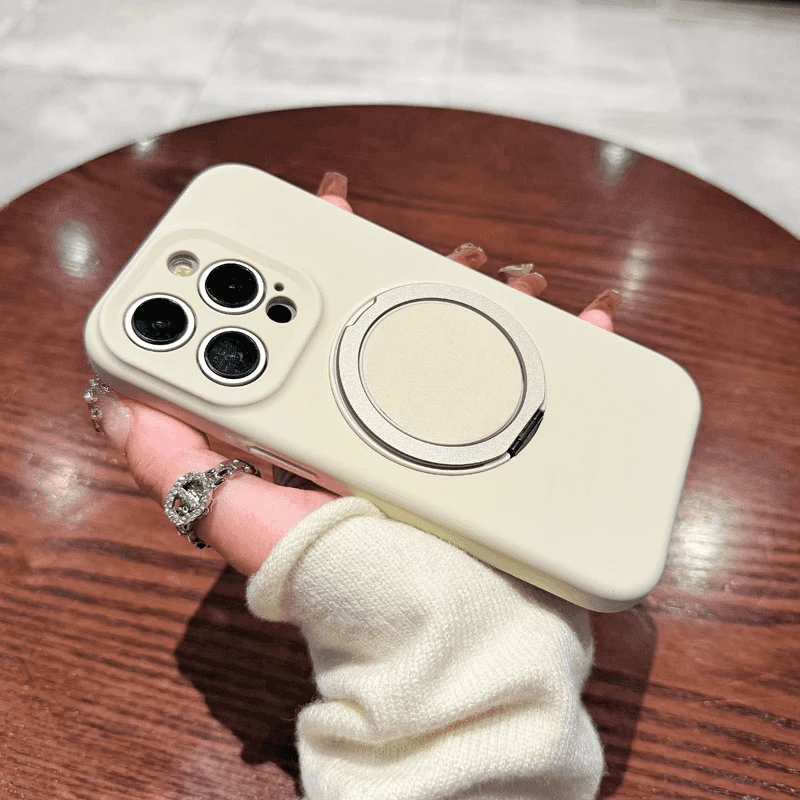 高品质旋转支架适用苹果16promax手机壳简约磁吸14/13/15液态硅胶