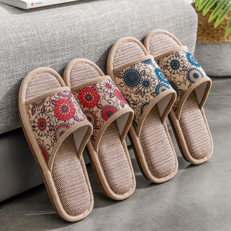 【匠心】夏季亚麻拖鞋居家拖鞋防滑防臭地板吸汗男女拖鞋新ZJ-新