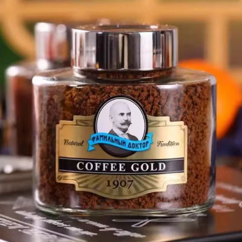 咖咖俄罗斯原装进口SOBRANIE老教授黄金冻干咖啡速溶醇香100g