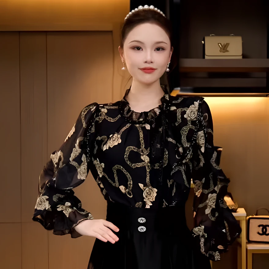 L4X2487 夏季法式复古重工绑带披肩设计时尚修身显瘦上衣