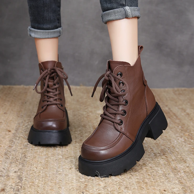 江南鞋匠原创2024秋冬新款头层牛皮复古休闲英伦风时尚马丁靴女