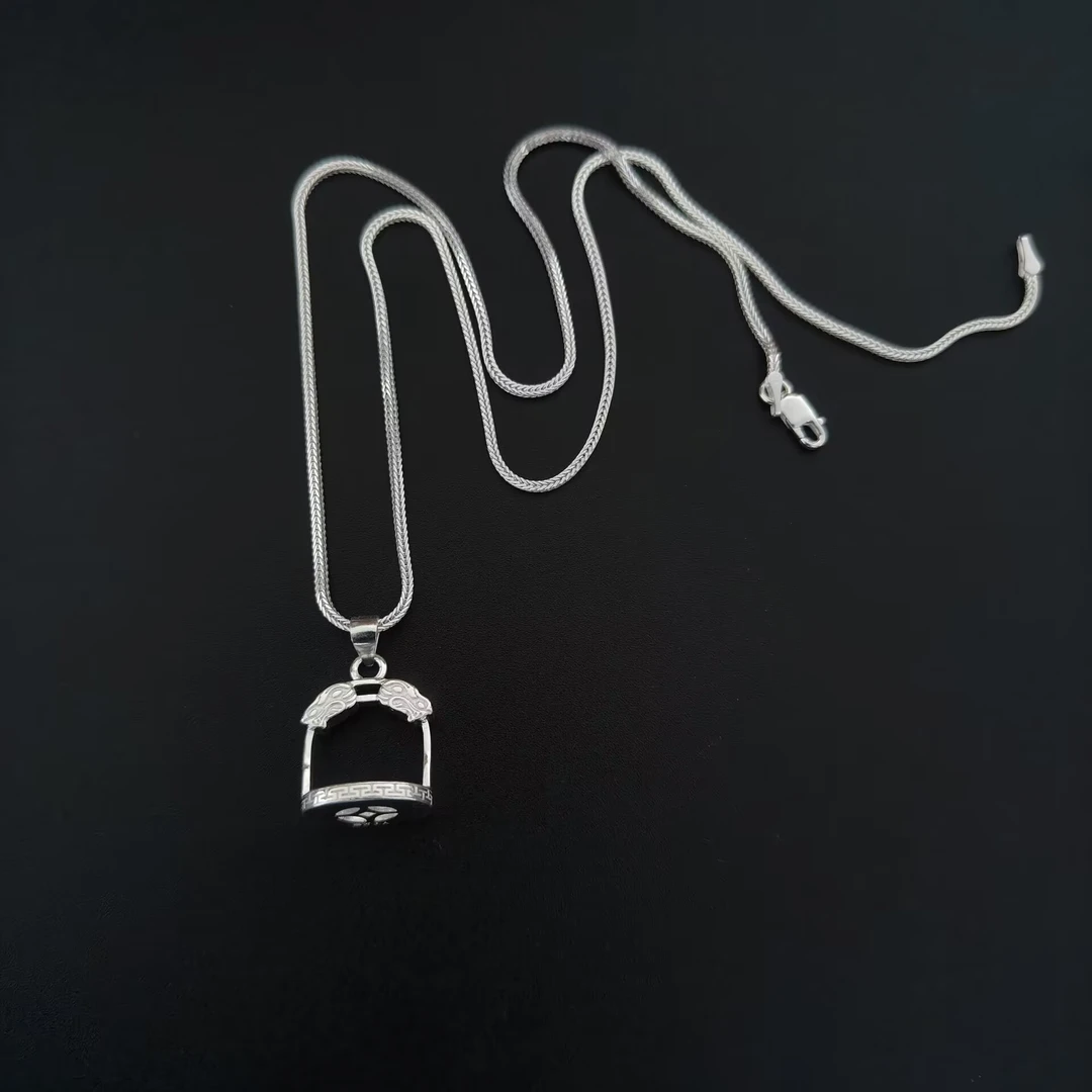 吊坠足银 蒙古元素纯银马镫吊坠项链女士礼物民族风精致时尚气质