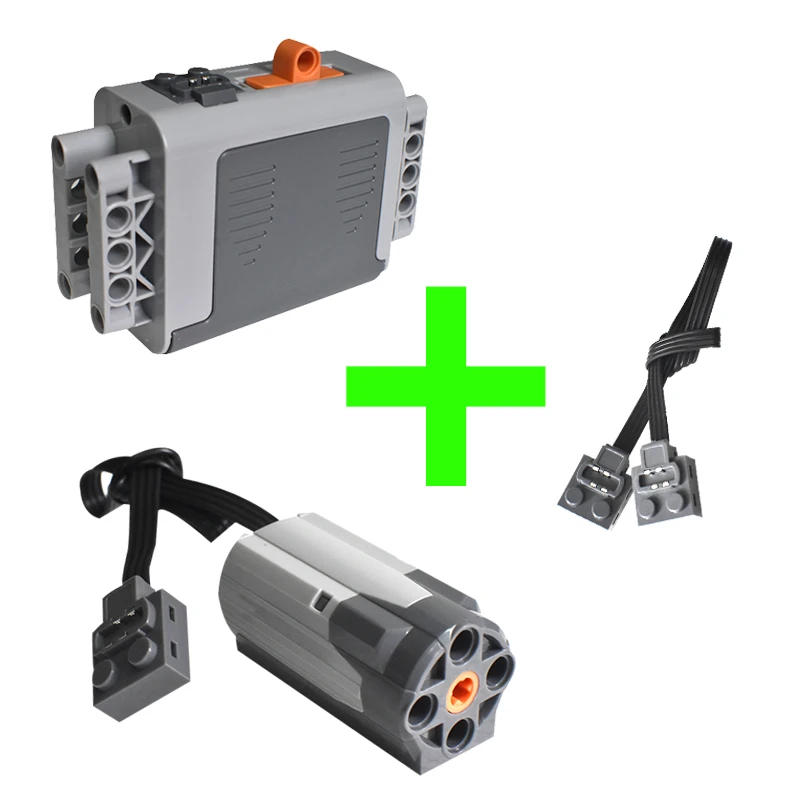 优质积木马达电机M动力组L科教9686配件改装遥控转向伺服电池盒组