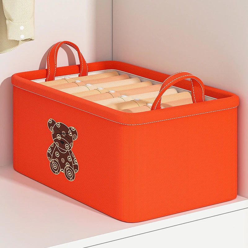 千鸟格熊爱马仕橙两个装加厚防潮收纳收纳衣物玩具收纳整理家用