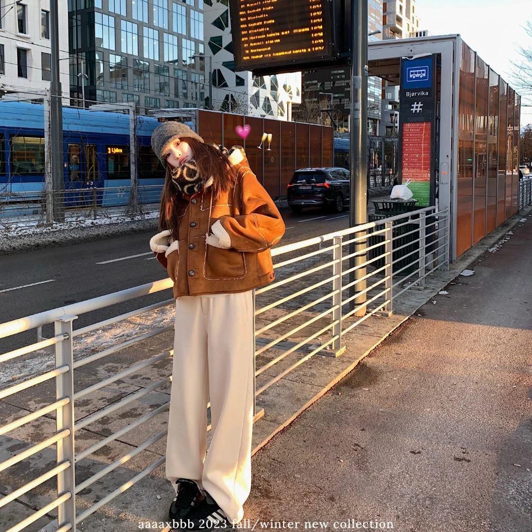 aaaaxbb满分松弛 超百搭半身裙松紧腰保暖防风休闲裤秋冬•年终•