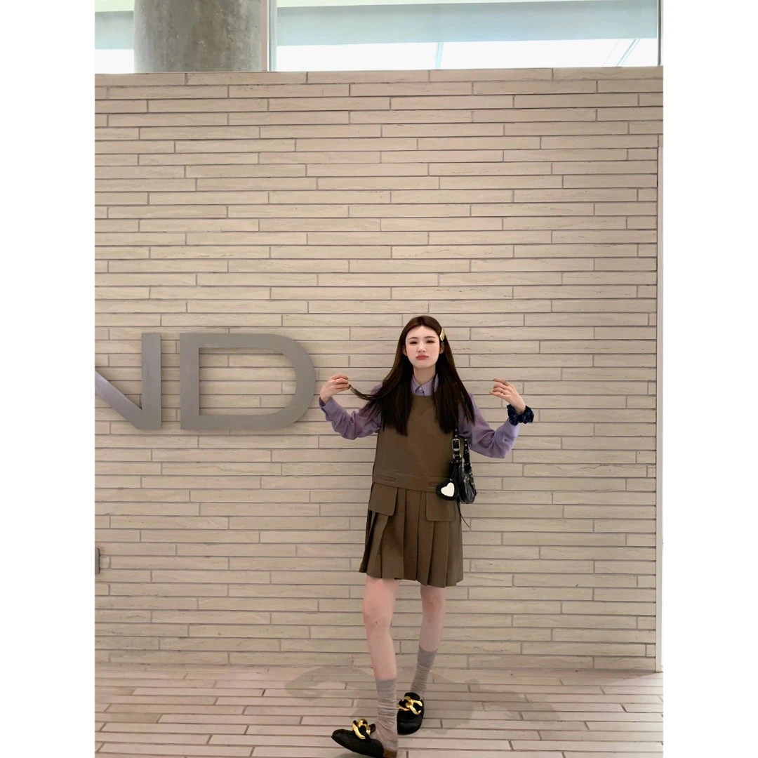 aaaaxbbb 信步圣马可广场 层次背心裙设计感百褶宽松连衣裙折扣