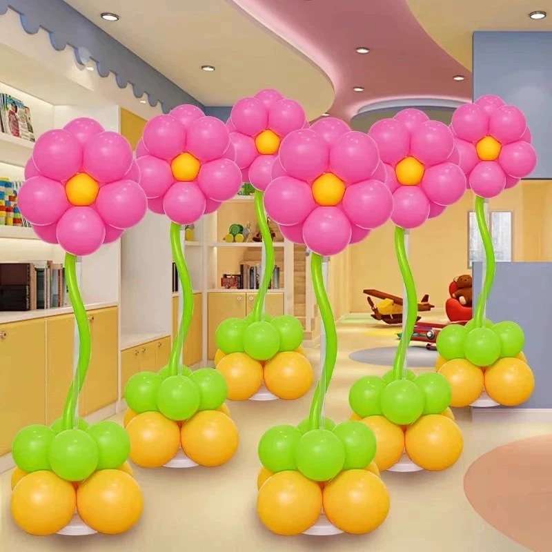 幼儿园主题活动布置小学教室太阳花气球立柱场景毕业装饰摆件路引