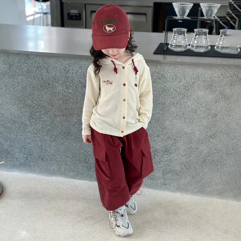 女童韩版潮酷穿搭秋装2024新款系女孩秋季儿童时尚网红工装套装潮