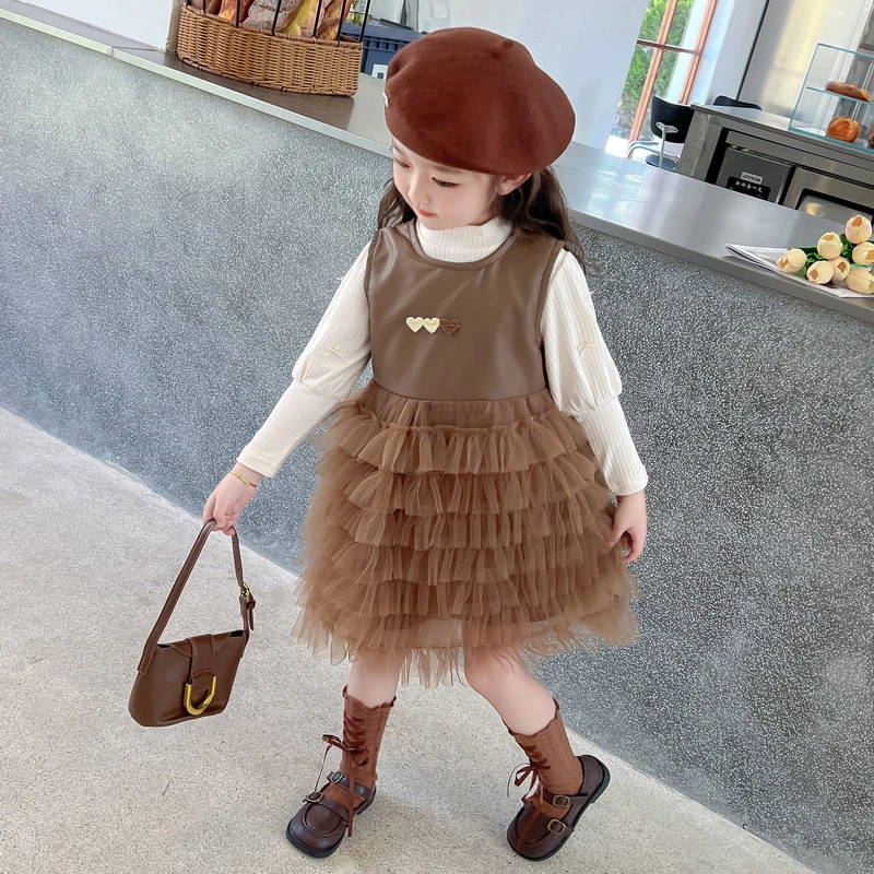 女童秋装连衣裙套装2024新款洋气纱裙宝宝公主裙子秋季儿童蓬蓬裙
