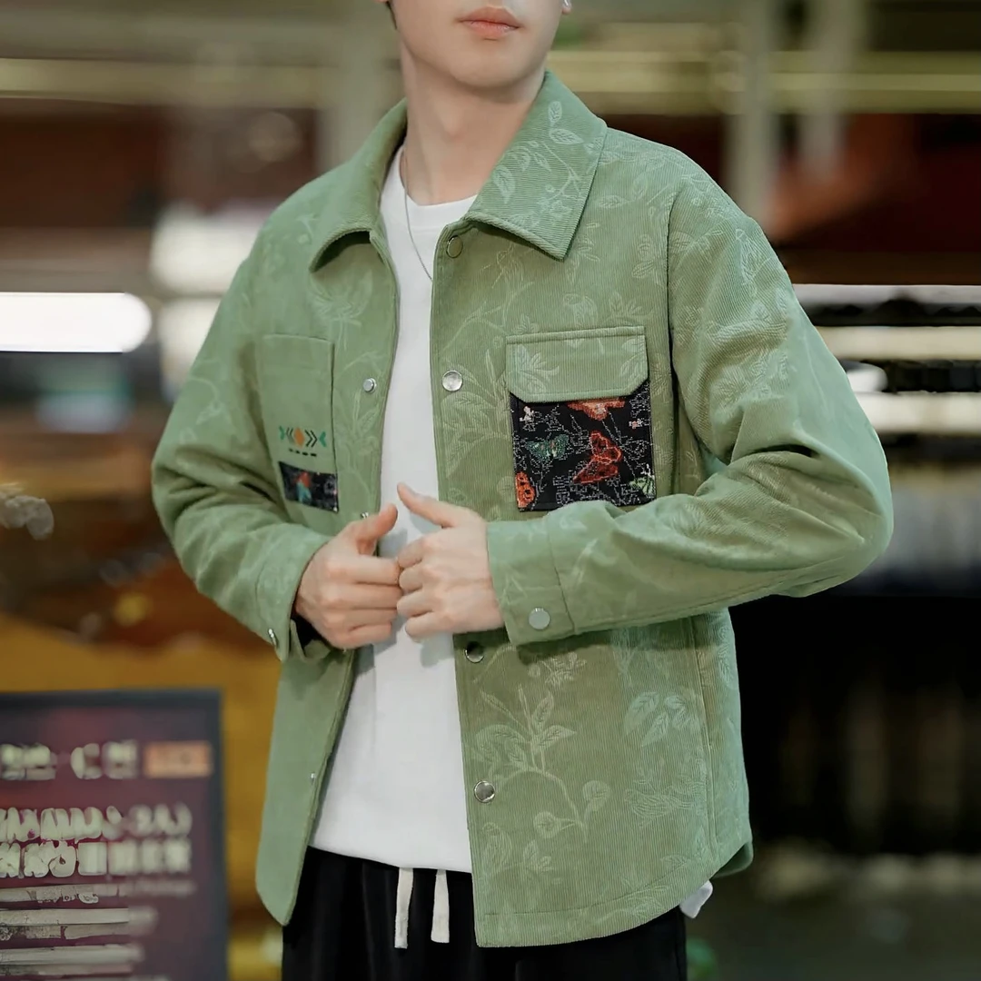 秋季夹克男2024新款痞帅潮牌高级感翻领休闲男外套男士上衣服