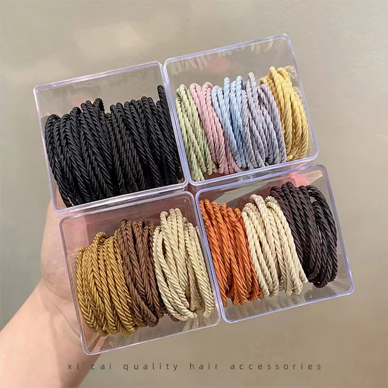 高弹力皮筋多色头绳高马尾皮筋扎头发绳学生简约可爱不伤发耐用女