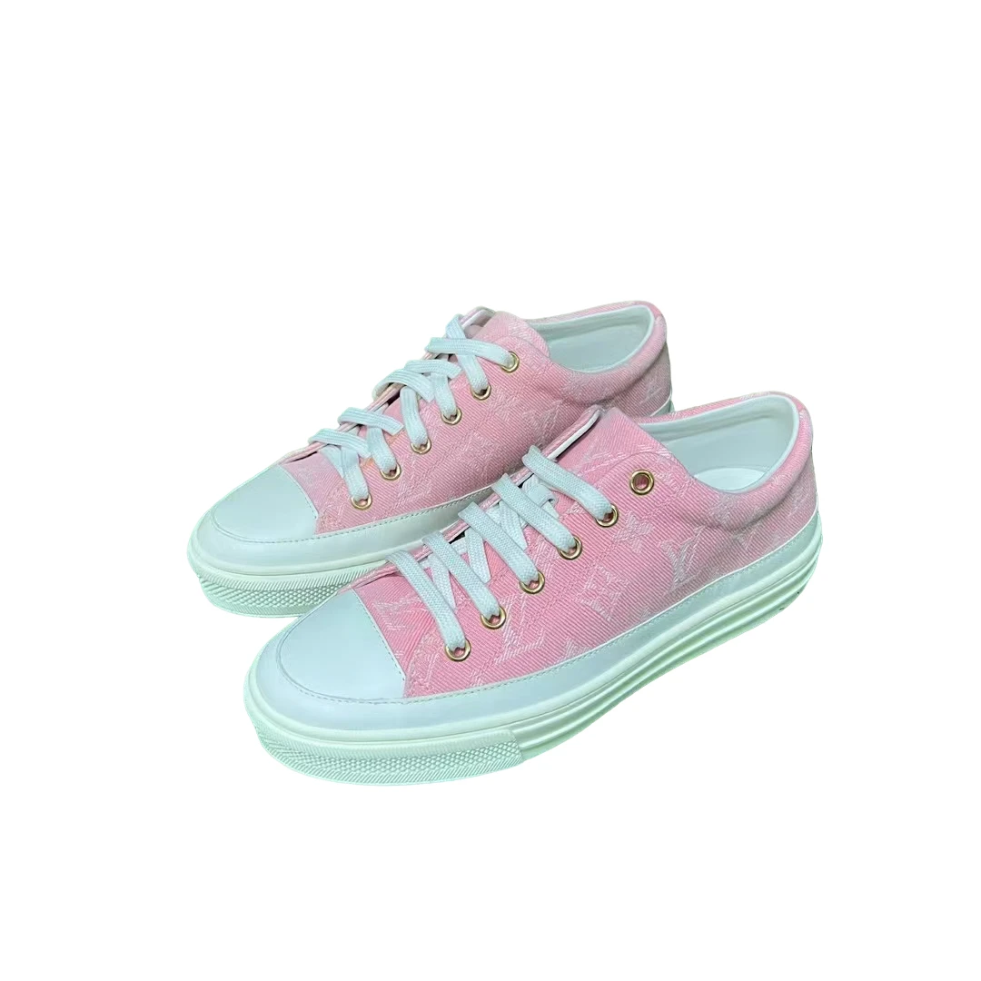 Louis Vuitton LV Stellar 粉色老花满印板鞋 36.5码 99新 原盒