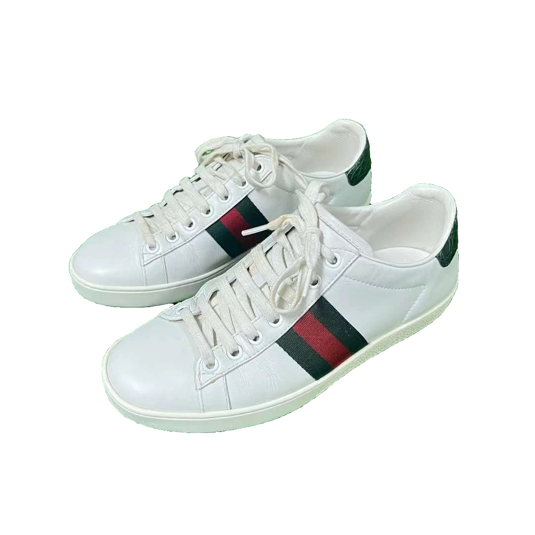 古驰 Gucci 红绿织带小白鞋 37码 公价6600 95新