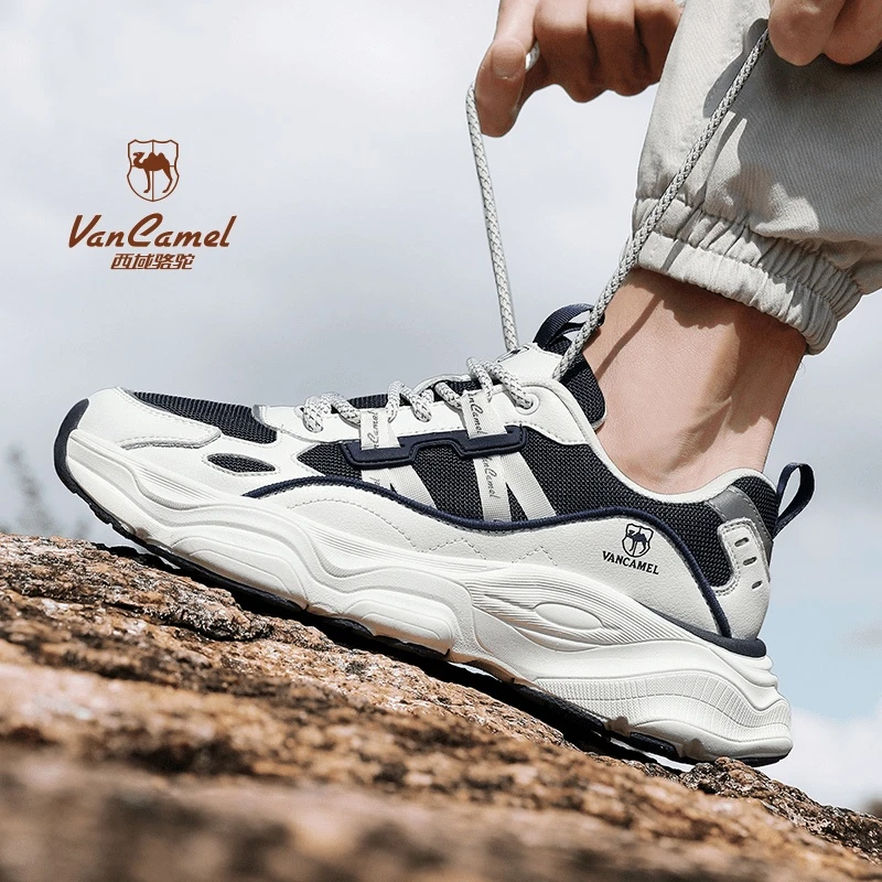 【木森同款】VANCAMEL/西域骆驼情侣运动鞋网面夜光跑步鞋潮流跑鞋