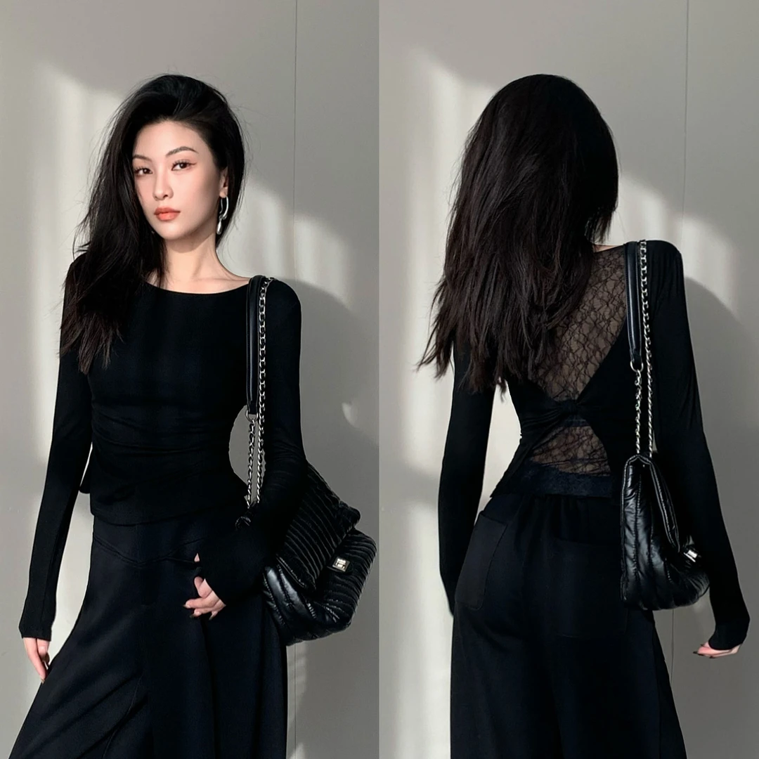 JIJINQI显瘦气质长袖修身打底上衣秋季新款时尚针织衫JC08SZPT382