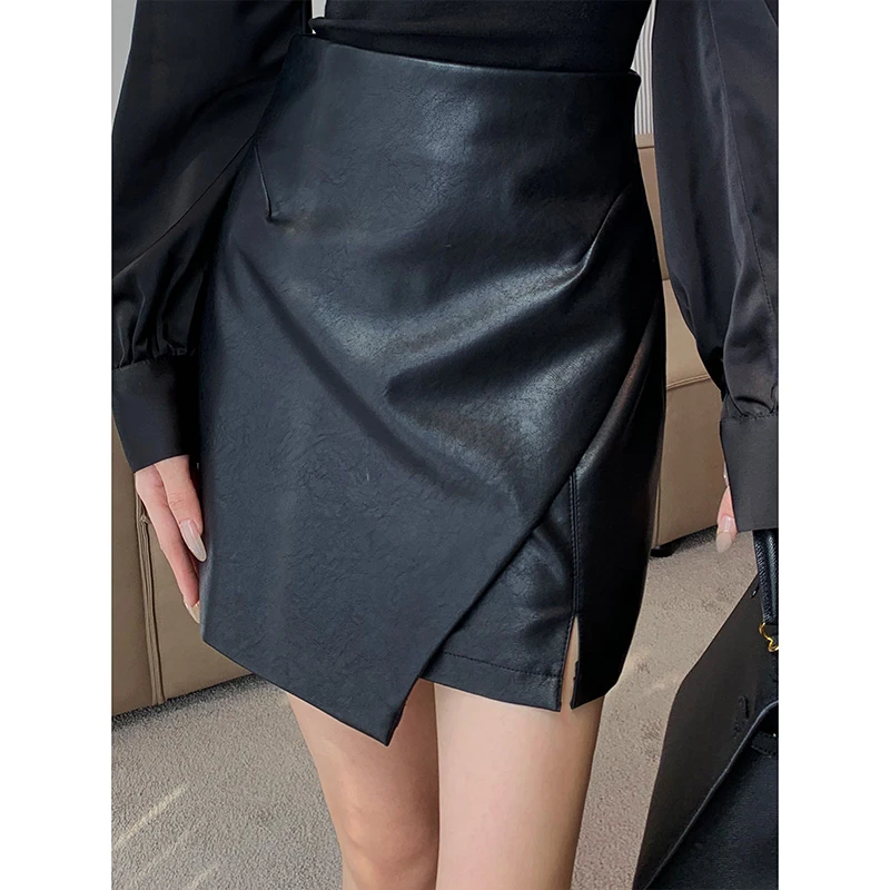 JIJINQI新款显瘦不规则短裙女时尚百搭设计半身裙 JINQBSP1004