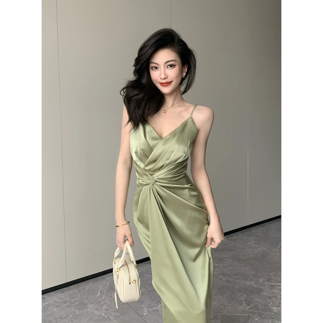 JIJINQI气质轻奢显瘦连衣裙夏季新款性感吊带连衣裙 JC06LZXL032