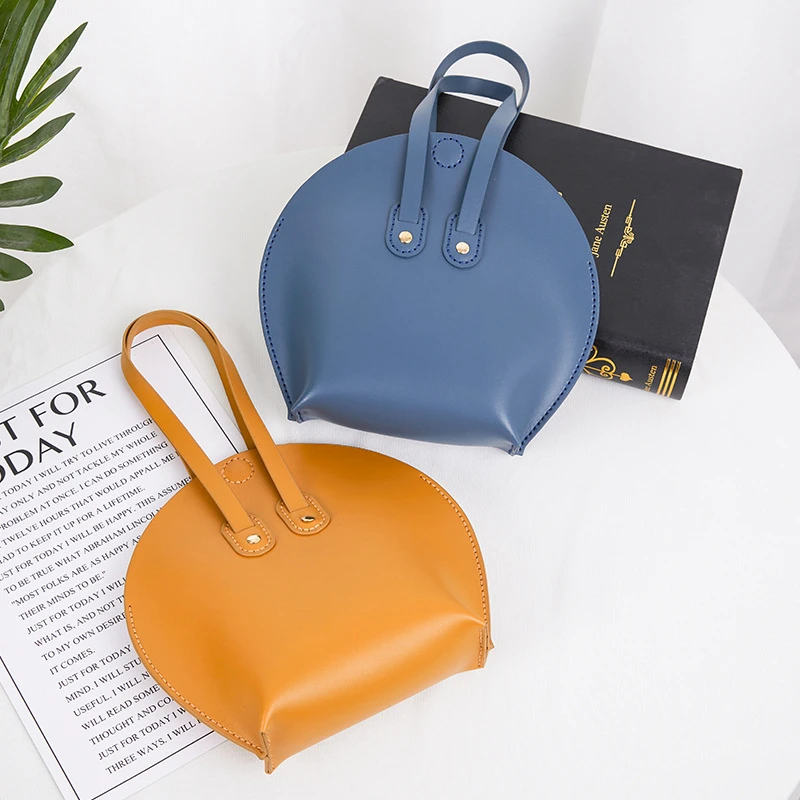 diy手工包包女真牛皮贝壳包材料包手缝皮具小众设计夏时尚手拎包